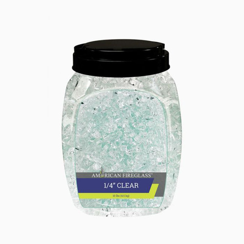 10 Pound Jar of Clear Fire Glass (Clearance) Leaders Furniture