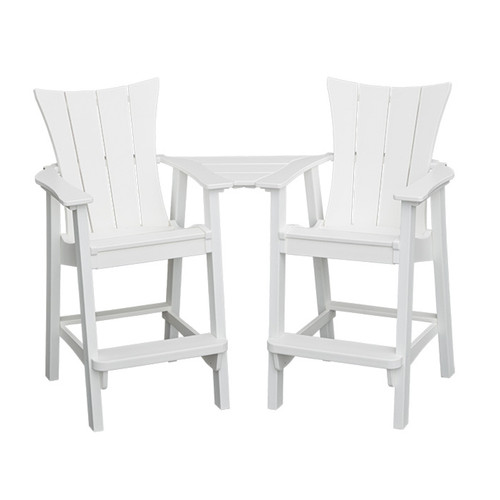 WAVZ Poly Lumber Bar Height Settee with Table Leaders Furniture