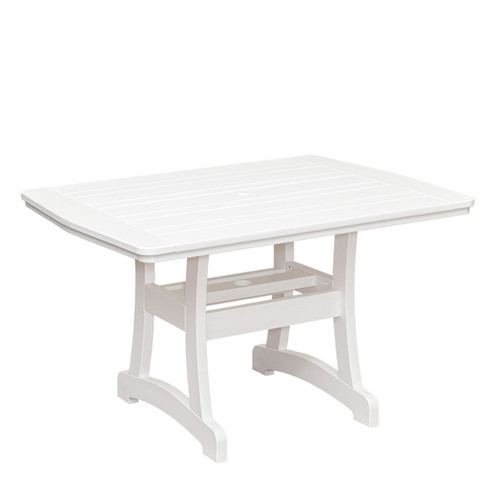 Rectangular Poly Lumber Dining Table in White