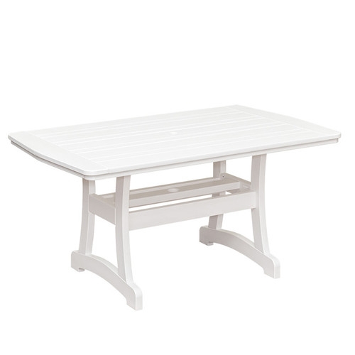 Large Rectangular Poly Lumber Dining Table in White
