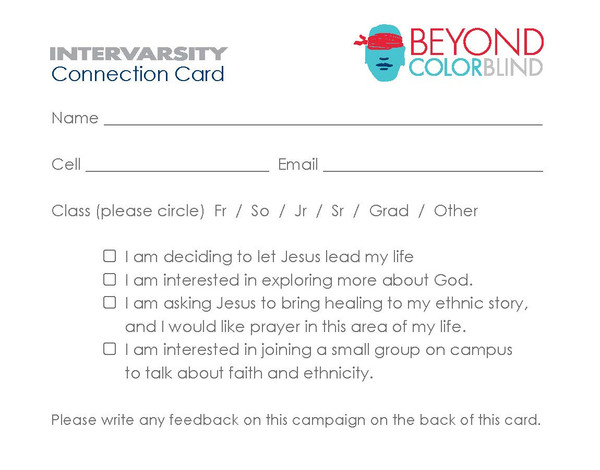 Beyond Colorblind Response Card (bundle of 50)