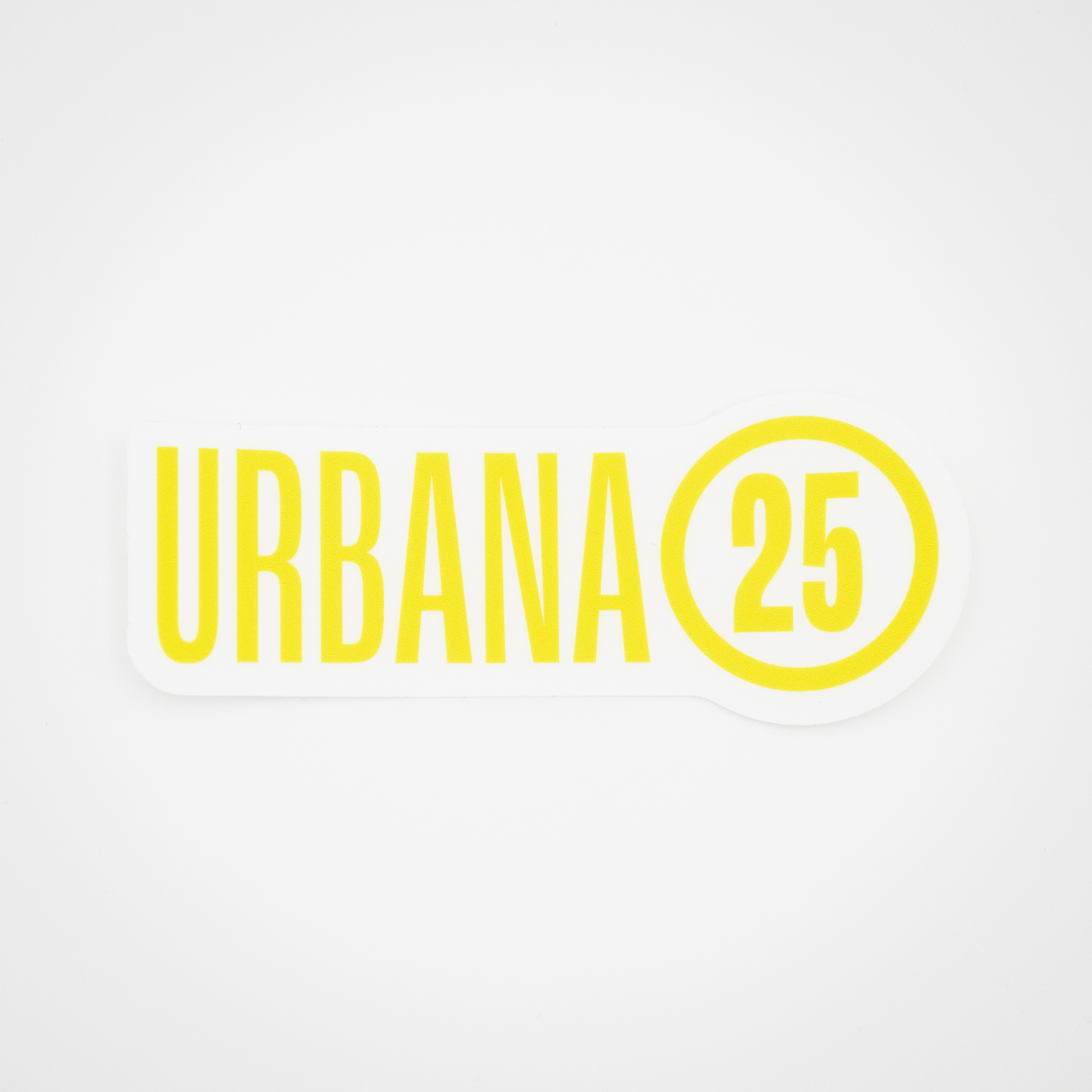 Urbana 25 Yellow Logo Sticker (pack of 5)