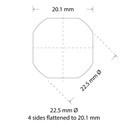 ALFRA 01422 Special Shape Punch, Die 7/8" with Flat Sides to 13/16" Set