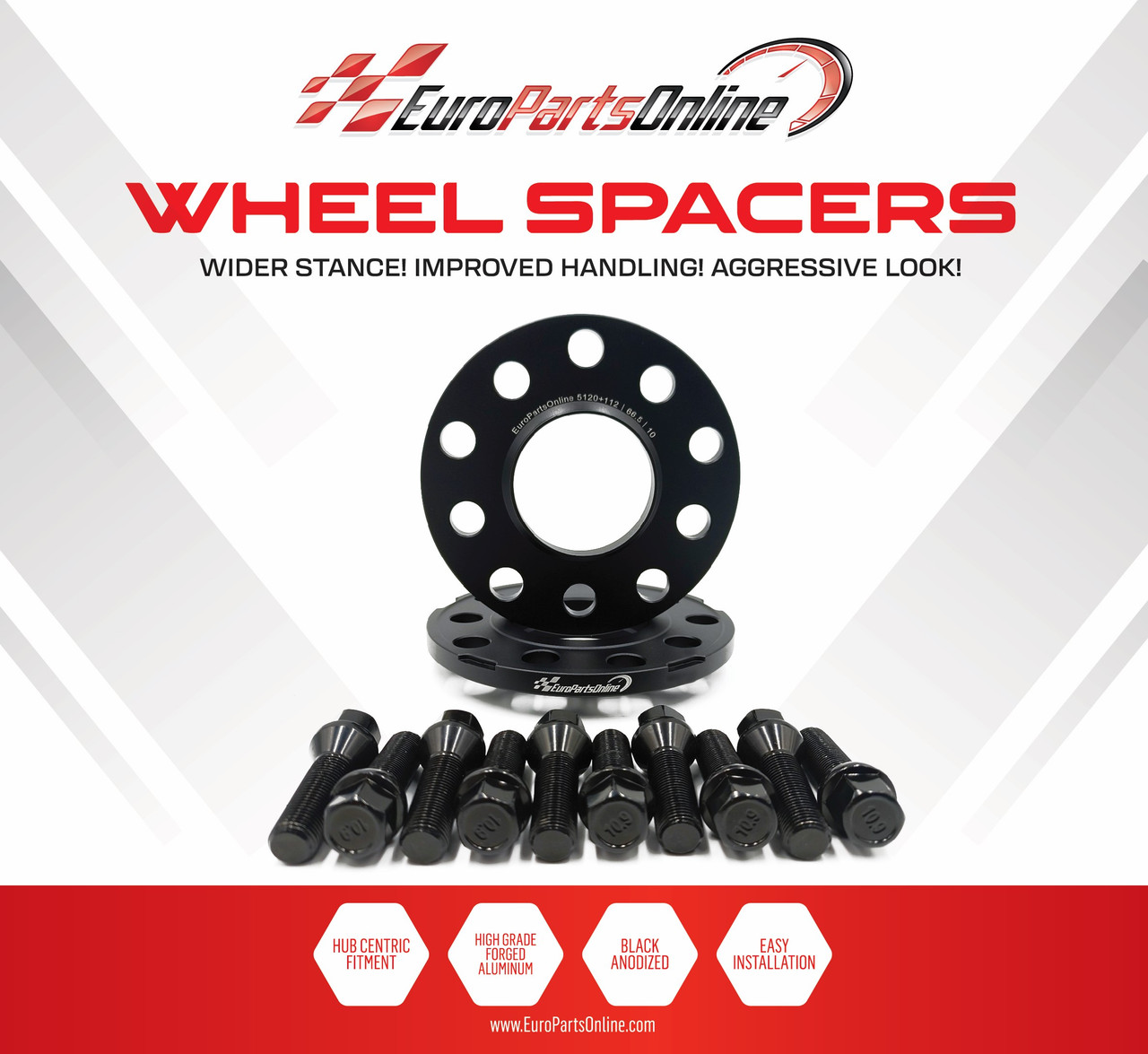 EuroPartsOnline 5x112 Hub-Centric Wheel Spacer and Bolt Kit europartsonline-5x112-hub-centric-wheel-spacer-and-bolt-kit