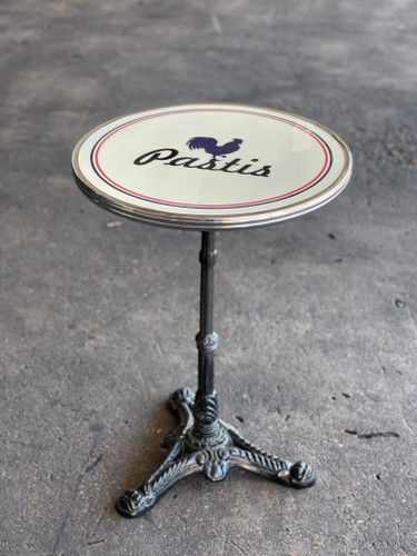 Pastis Table de Bistrot en Blanche, Jante Chrome, 51 cm Diamètre