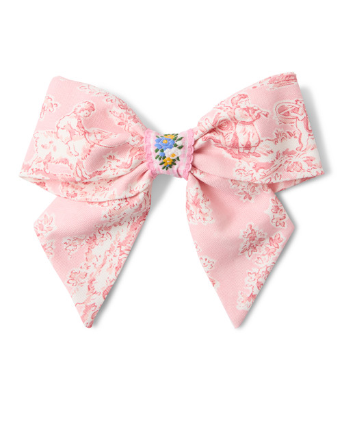 Farmhouse Toile Bow, Pink