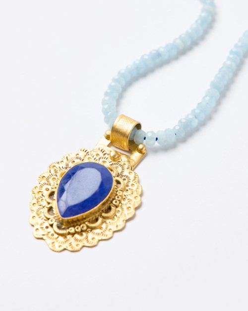 Aquamarine & Lapis Necklace