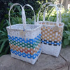 Más Que Tramas | Shoulder Tote Bag, Recycled Storage Basket or Shopping Bag - Multi-Purpose Totes (Random Assorted Color) 23 cm x 30 cm x 15 cm