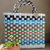 Más Que Tramas | Shoulder Tote Bag, Recycled Storage Basket or Shopping Bag - Multi-Purpose Totes (Random Assorted Color) 33 cm x 30 cm x 18 cm