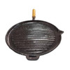 Plancha Bifera Nro 4 Rayada Enlozada Asadera Redonda Para Hornalla Iron Round Grill Roasting Griddle with Wooden Handle, 31 cm / 12.2" diam