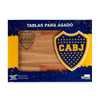 Medium BBQ Board with Laser Engraved Boca Juniors Crest - Eucalyptus by Regalando Pasión, 34 cm x 47 cm / 13.39" x 18.50"