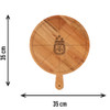 AFA Pizza Board Laser Engraved with 3-Star Crest - Eucalyptus by Regalando Pasión, 35 cm x 35 cm / 13.78" x 13.78"