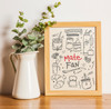 Illustrated Postcard Mate Fan by Pampa Direct from Uruguay