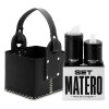 Sumate Mate Set with Eco-Leather Carrying Basket Basket, Flexible Handle, Yerba & Sugar Containers