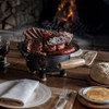 Herencia Grill Tabletop Brasero Criollo for Grilled Foods, Iron with Wooden Handles and Feet, 47 x 16 x 33 cm