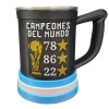 Fernetero 3D-Printed Chop Mug with Aluminum Interior – World Champions Soccer Stein and Messi with the Cup, 500 ml / 16.9 oz