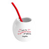 Mafalda Flowers Ceramic Mate Cup with Straw - Handmade Printed Mate