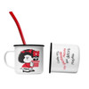 Mafalda Flowers Retro Enamel Mug with Bombilla "Flores" Design - Official Mate Cup