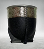 Imperial Gourd Mate Set – Large Black Vegan Calabash with Engraved Rim + Stainless Steel Straw (Pico de Loro)
