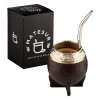 Matesur Mate Torpedo Leather with Alpaca Croco Engraving & Bombilla Mate Torpedo Cuero Croco Alpaca Cincelado
