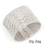 Zig Zag Silver Woven Bracelet – 4 cm Wide, Handloom Fine Silver Strand