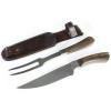 Campomara Asado Knife & Fork Set Ac96 with Wood Handle and Leather Sheath