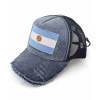 Argentina Bandera Vintage Trucker Cap in Blue Denim, One Size Adjustable