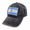 Argentina Bandera Vintage Cap in Black Denim, One Size Adjustable