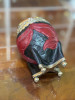 Orfebre Handcrafted Black Carved Torpedo Mate Gourd with Full Alpaca Beaded Base