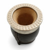 Laska Black Imperial Calabaza Mate Cup Handcrafted Unique with Engraved Alpaca Rim