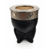 Laska Black Imperial Calabaza Mate Cup Handcrafted Unique with Engraved Alpaca Rim