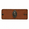 Espacio Alazán Leather Bracelet with Argentine National Shield Bronze Detail