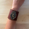 Espacio Alazán Leather Bracelet with Argentine National Shield Bronze Detail