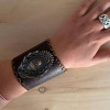 Espacio Alazán Leather Bracelet with Argentine National Shield Bronze Detail