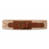 Espacio Alazán Criolla Woven Belt with Leather and Bronze Buckle Beige