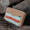 Espacio Alazán Charata Large Leather Wallet with Zipper and Handwoven Textile Detail