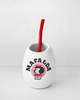 Mafalda Ceramic Mate Cup with Straw - “Hoy Quiero Vivir Sin Darme Cuenta”