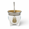 Pampa Mate AFA Campeones del Mundo Wide Mouth White Mate Gourd with Bombilla