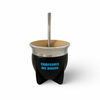 Pampa Mate AFA Campeones del Mundo Wide Mouth Black Mate Gourd with Bombilla