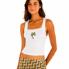 Farm Rio Mil Árvores Embroidered Tank Top – 100% Cotton