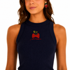 Farm Rio Strawberry Embroidered Tank Top