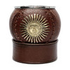 Matesur Galleta Sol de Mayo Mate Gourd Natural Calabash with Premium Leather, Handcrafted Bronze Sun & Alpaca Ferrule