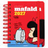 Granica Mafalda 2027 Day Per Page Daily Planner – Mafalda & the Clock Red Cover, Spiral-Bound Agenda