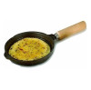 Provoletera Enlozada Enameled Iron Grill Pan for Provolone Cheese with Wooden Handle, 16.5 cm x 16.5 cm / 6.49" x 6.49"