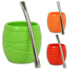 Silicone Pampa Mate Gourd Unique Design with Bombilla Included - Dishwasher Safe, Easy To Empty by Silicosas (Various Colors Avilable)