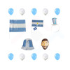 Combo Cotillón Argentina Mundial Messi Perfect for Enjoying World Cup Tournament 