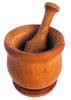 Mortero Lustrado de Madera Gourmet Wooden Mortar & Pestle Wooden Spice Grinder - Ideal for Spices, Herbs, Coffee Beans & Seeds, 4.5" x 5.1"