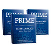 Prime Extra Lubricado Preservativos Preservativos de látex extra lubricados de tacto suave con gel lubricante, 3 cajas con 3 preservativos c/u (9 unidades)