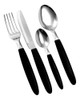 Tramontina Ipanema Negro Juego de Cubiertos Stainless Steel Flatware Set with Polypropylene Handles Cutlery Set Service For 6 People (24 pc)