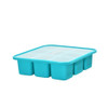 Cubetera Hielera de Silicona Turquoise Large Ice Bucket with Lid Silicone Ice Cube Tray for Freezer - BPA Free (9 cubes)